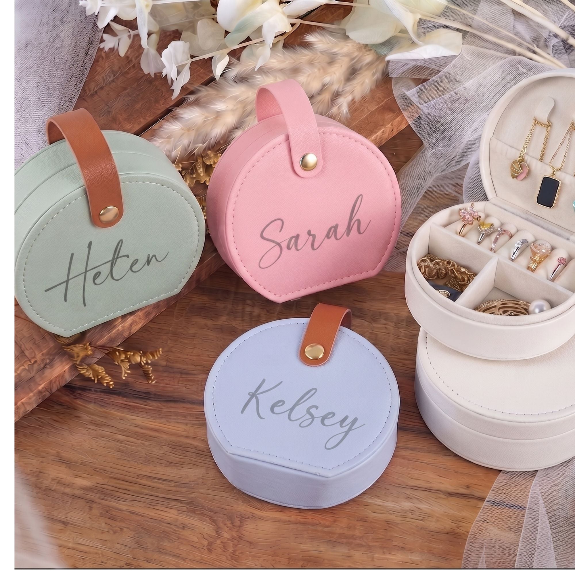 Personalized Travel Jewelry Box | Leather Jewelry Case Gift