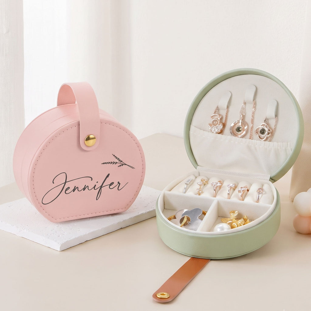 Personalized Travel Jewelry Box | Leather Jewelry Case Gift