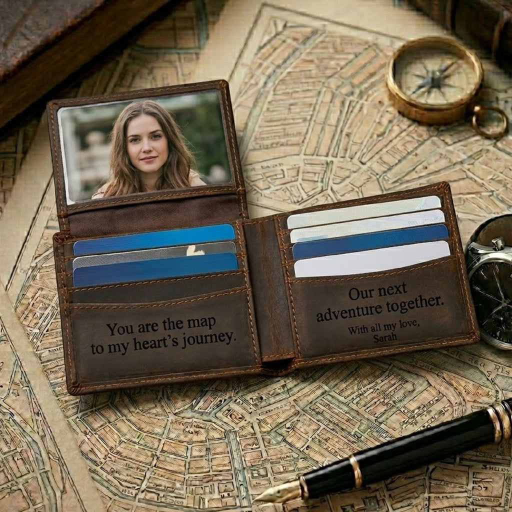 Personalized Leather Wallet | Custom Engraved Gift for Him