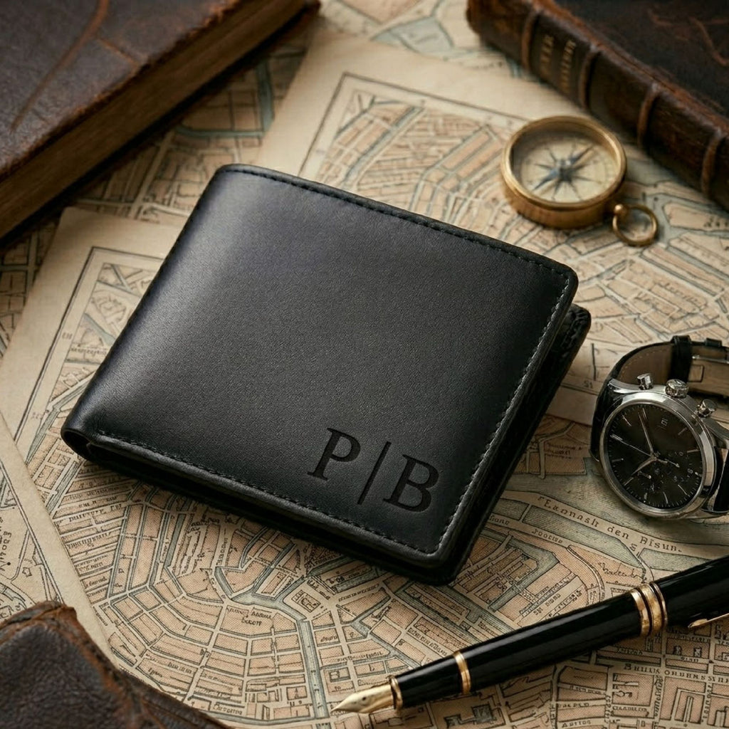 Personalized Leather Wallet | Custom Engraved Gift for Him