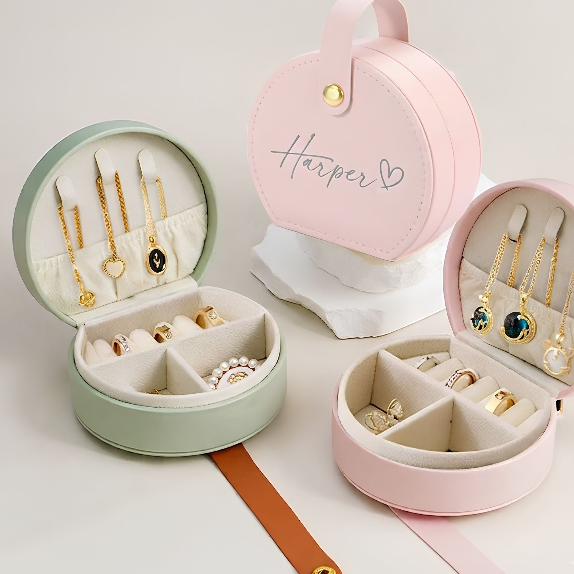 Personalized Travel Jewelry Box | Leather Jewelry Case Gift