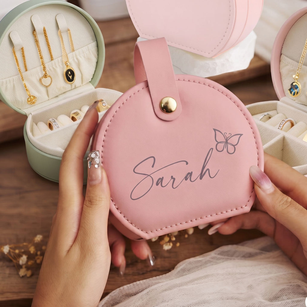 Personalized Travel Jewelry Box | Leather Jewelry Case Gift
