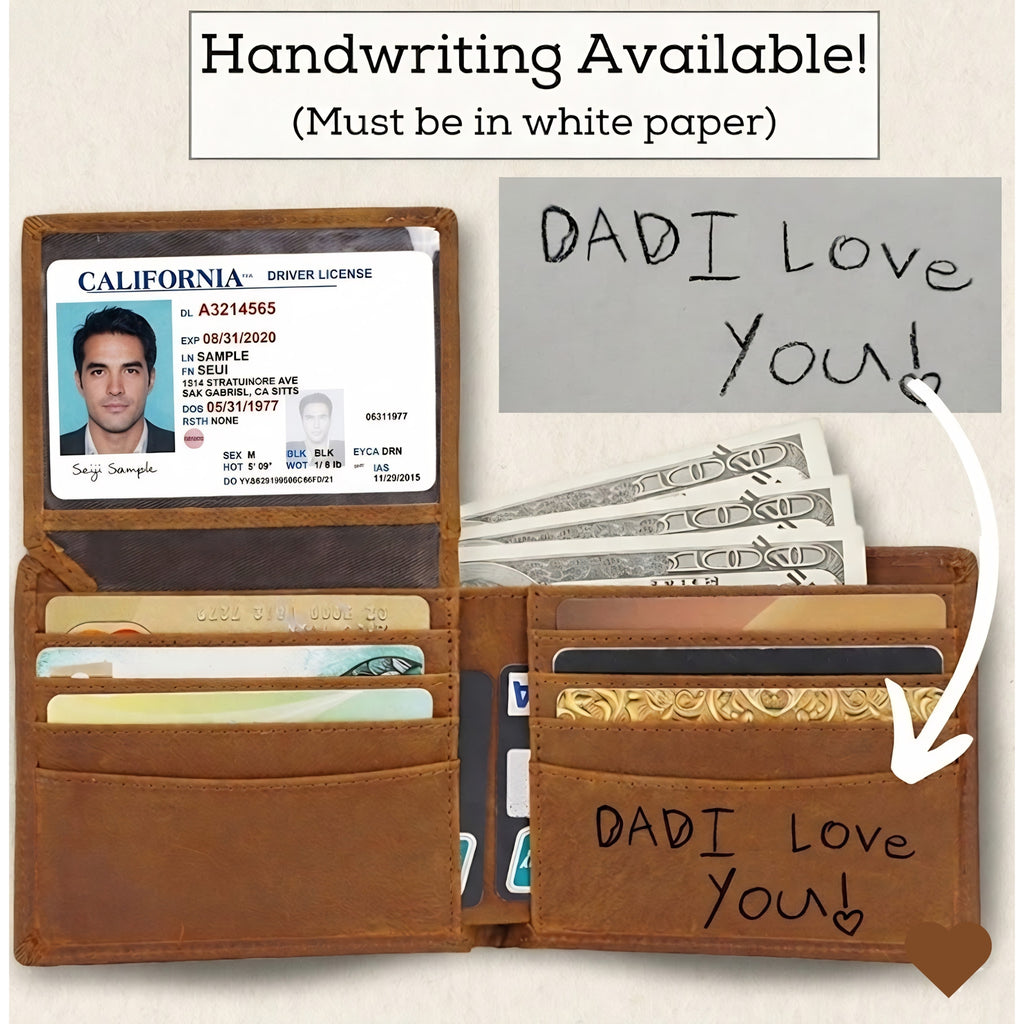 Personalized Leather Wallet | Custom Engraved Gift for Him