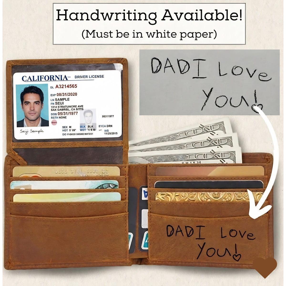 Personalized Leather Wallet | Custom Engraved Gift for Him