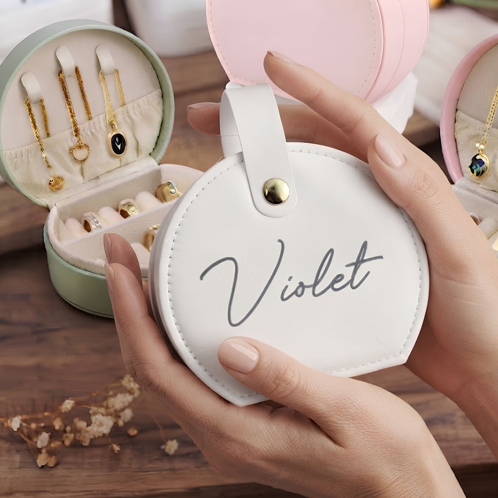 Personalized Travel Jewelry Box | Leather Jewelry Case Gift