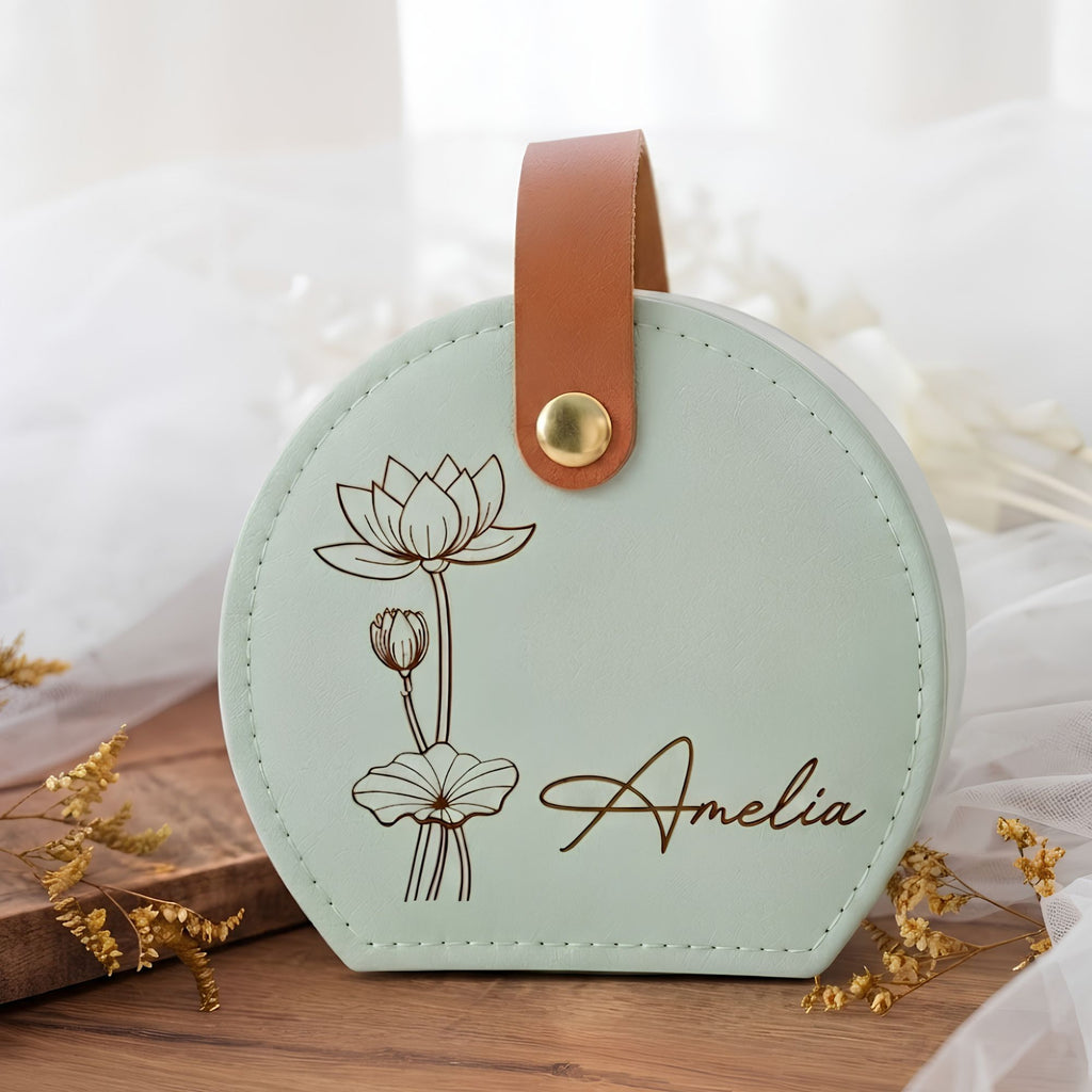 Personalized Travel Jewelry Box | Leather Jewelry Case Gift