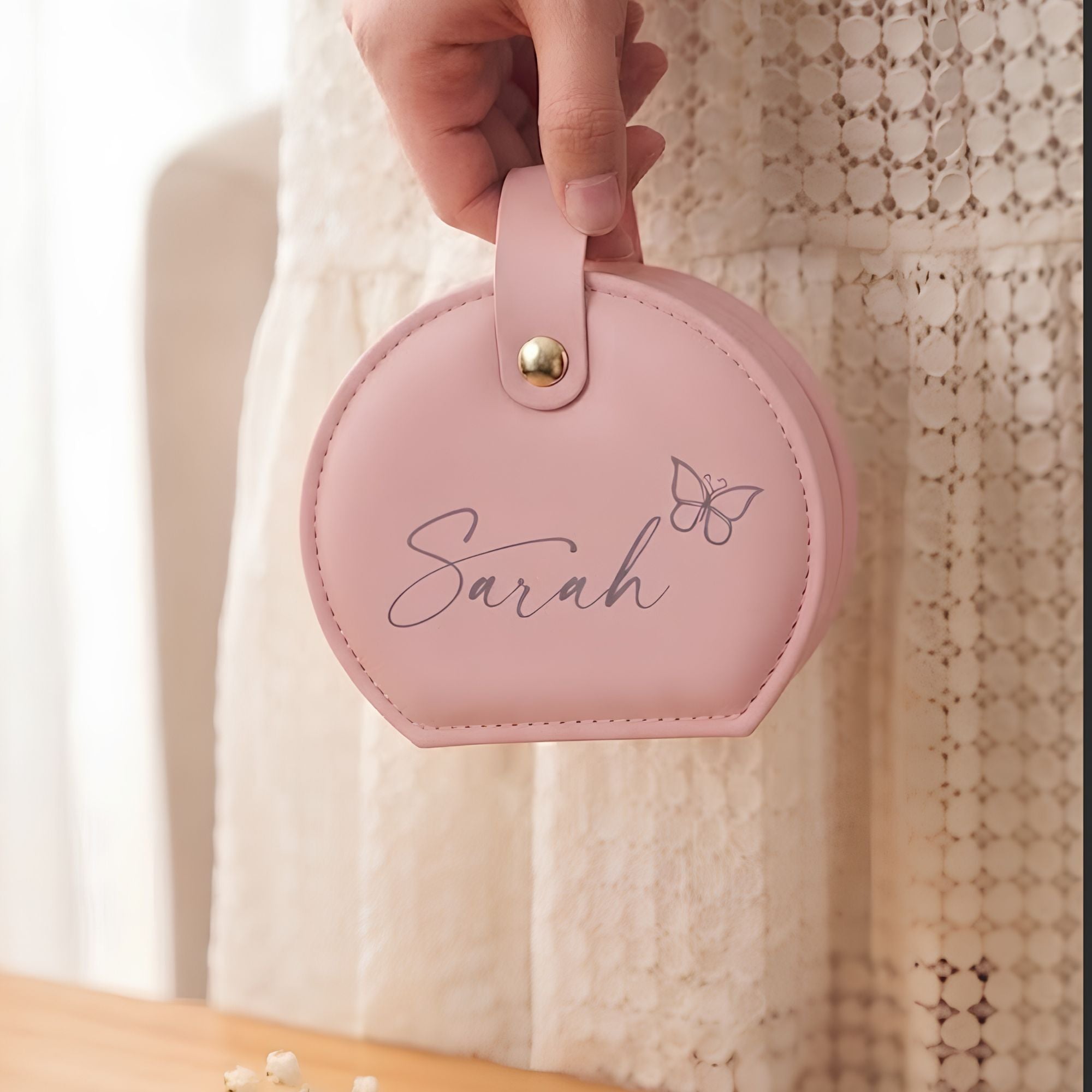 Personalized Travel Jewelry Box | Leather Jewelry Case Gift