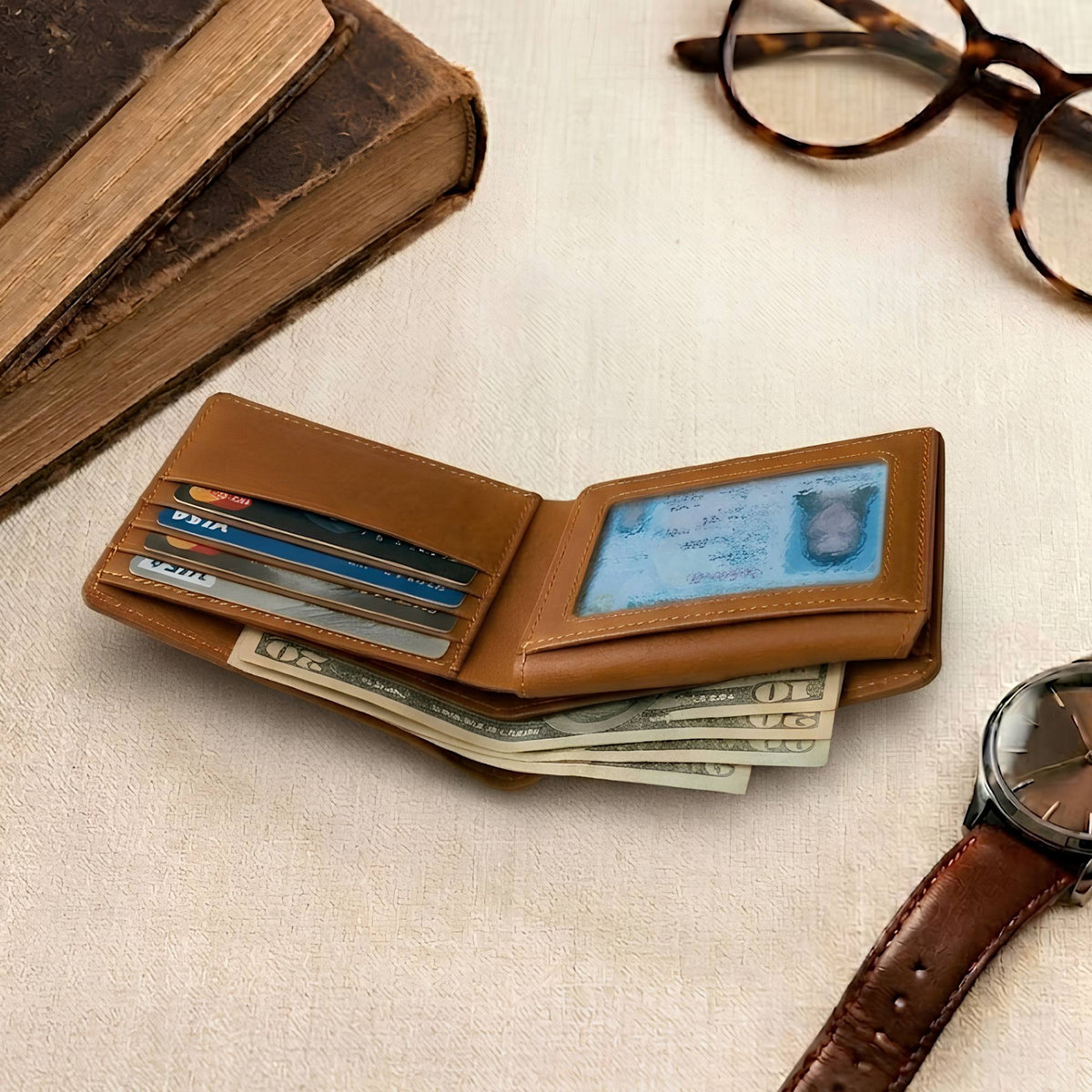 Personalized Leather Wallet | Custom Engraved Gift for Him